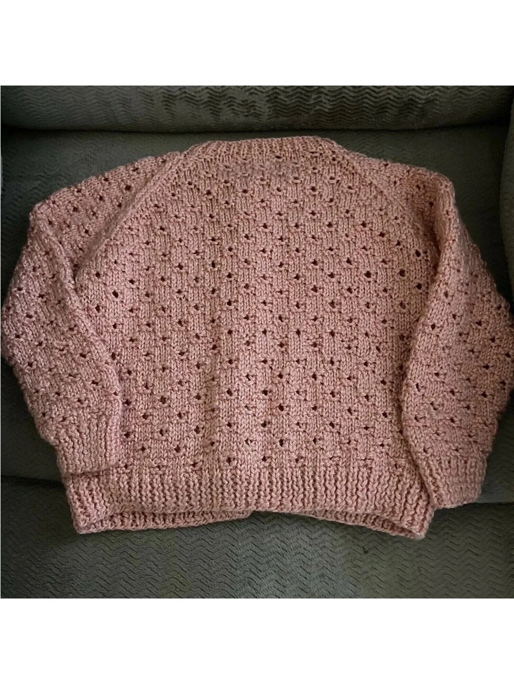 Girls Custom Knitted Sweater Butterfly Buttons Pink